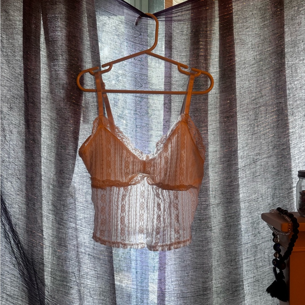 Lace Sheer White Cami Top